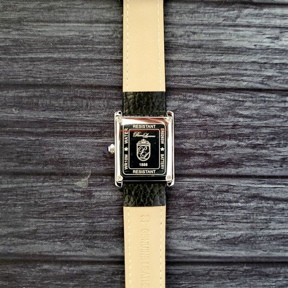 Pierre Lucerne 1888 Tank Swiss Inspired Design Classic Mens Watch Black Band‎ - Picture 6 of 6